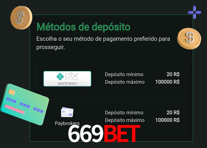 O cassino 669Bet oferece uma grande variedade de métodos de pagamento